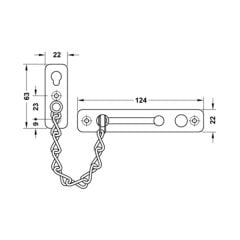 Hafele Sdc01 Kapı Güvenlik Zinciri, Mat Paslanmaz Çelik Renk