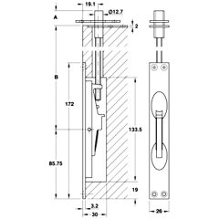 Hafele Bolt 03 Sürgü Mandallı 12,7x191mm, Mat Krom Renk