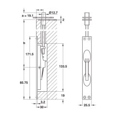 Hafele Bolt03 Sürgü Çubuğu Ham 1220mm