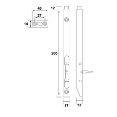 Hafele Bolt 02 Sürgü Mandallı 17x200mm, Parlak Pirinç Renk