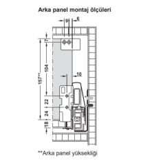 Hafele İç Çekmece Seti 90'lık Modül İçin Kare Bordürlü 35'lik Antrasit