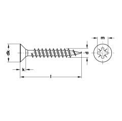 Hafele Hospa-Havşa Baş.Vida Galv.6,0X40mm