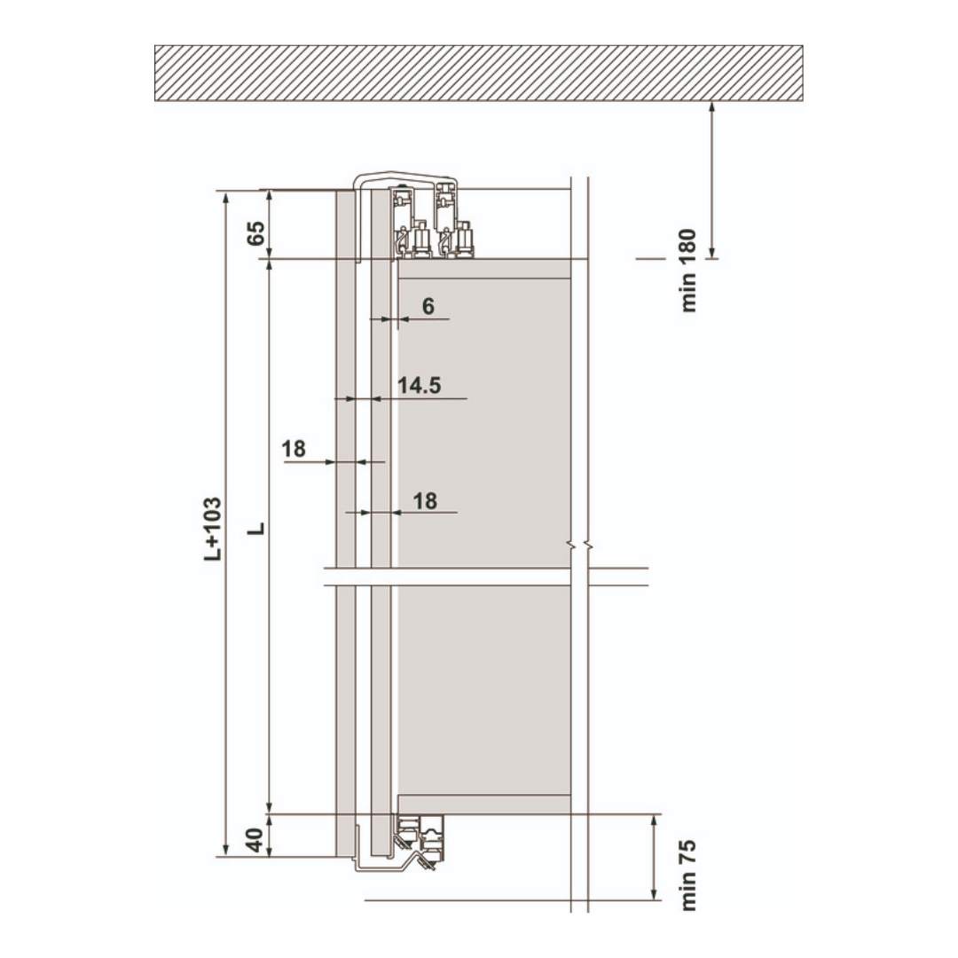 Hafele Ahşap Kayar Kapak Seti Prime 90 Ii önde Kayan 90 Kg 2 Kapak 25-30mm