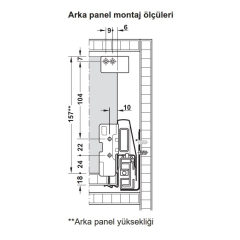 Hafele İç Çekmece Seti 90'lık Modül İçin Kare Bordürlü 45'lik Beyaz