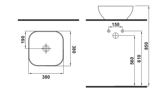 Hafele Lotus S 380x300x140mm Parlak Beyaz