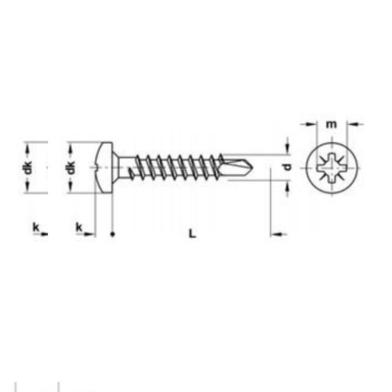 Hafele Matkap Uçlu Yassı Başlı Vida Gal.4,2x50mm (500 Adet)