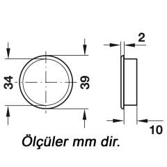 Hafele Karşılık Halkası Yuvarlak Beyaz 39mm