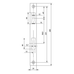 Hafele Gömme Kilit Karşılığı 24x245mm Paslanmaz Çelik Renk