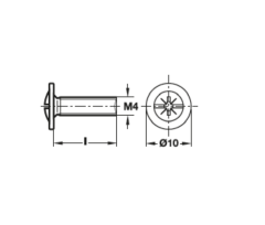 Hafele Kulp Vidası Galvaniz M4X18mm