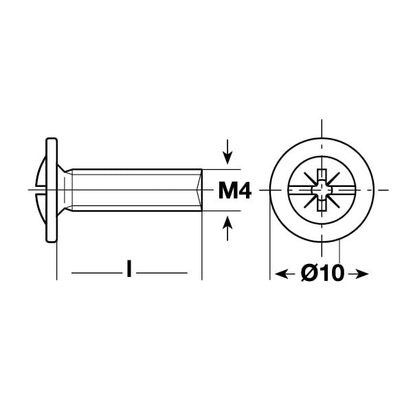 Hafele Kulp Vidası M4x14mm (5000 Adet), Galvaniz