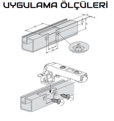 Hafele M.S. Alüminyum kapak menteşe ydb vidalı