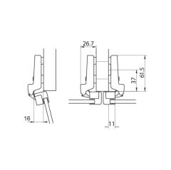 Hafele M.S. Cam Kapak Menteşesi Ydb 4-6 mm