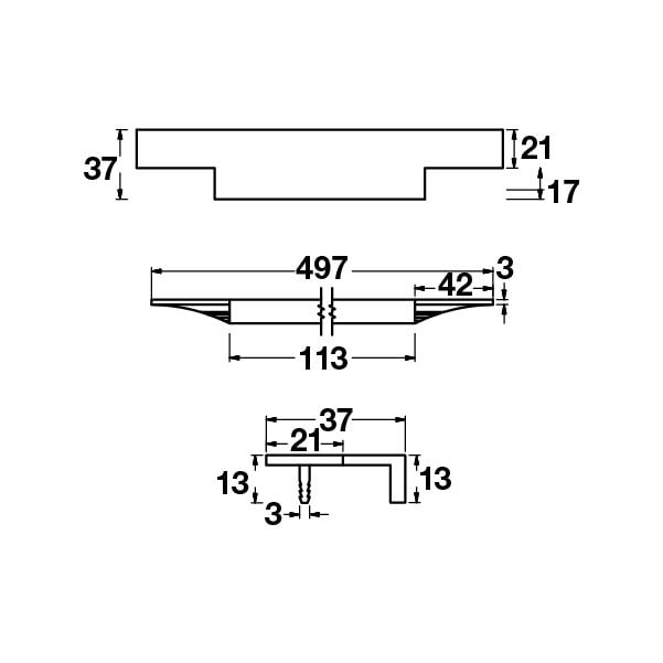 Hafele Profil Kulp Stairway2 497mm Parlak Krom