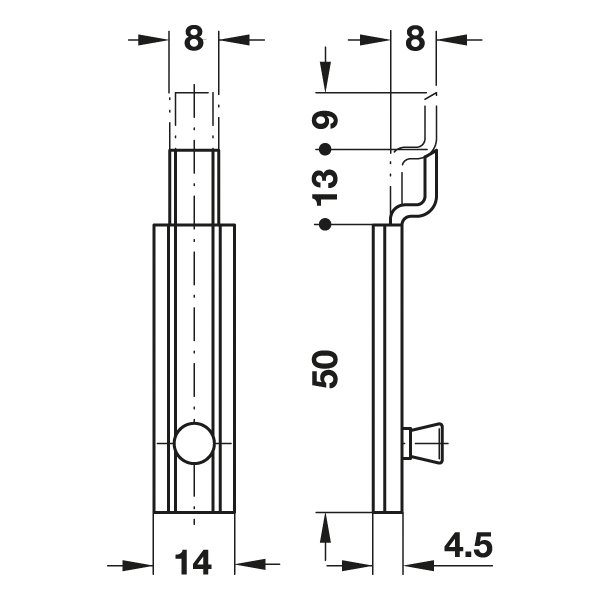 Hafele Mobilya Sürgüsü Dirs.Pi.Ni.Kpl.70Mm