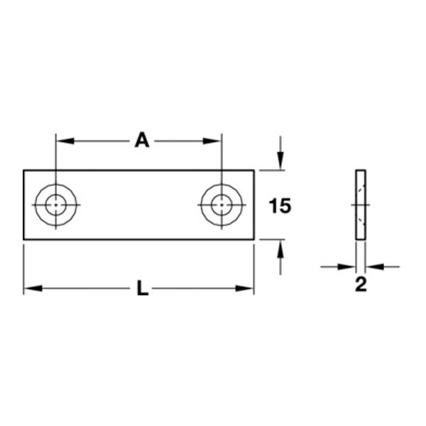 Hafele Mobilya Bağlantı Plakası Galvaniz 70x15mm