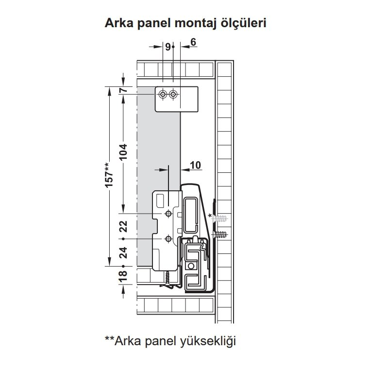 Hafele İç çekmece Seti 90'lık Modül İçin Kare Bordürlü 45'lik Beyaz