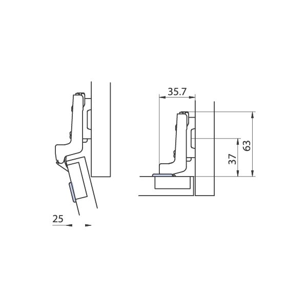 Hafele M.k. Tas Menteşe Ydb 45/9,5 Dübelli,8mm