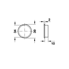 Hafele Karşılık Halkası Plastik Kahve 39mm