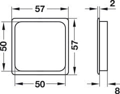 Hafele Havalandırma Menfezi Plastik 57x57mm, Parlak Krom Renk