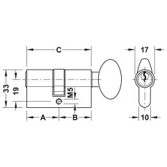 Hafele Mandallı Barel 35x30mm Mat Nikel Renk