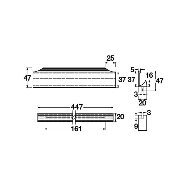 Hafele Profil Kulp Horizona2 447mm Parlak Krom