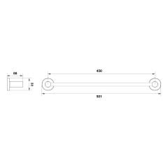 Hafele Uzun Havluluk Ozo 450 mm Parlak Krom Renk