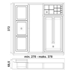 Hafele Cosy Çekmece Organizeri 288/378mm, Mat Beyaz Renk