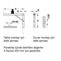 Hafele Katlanır Konsol Çel.Bey.      300Mm