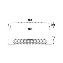 Hafele Mobilya Kulpu Rampart 160mm Antik Gümüş