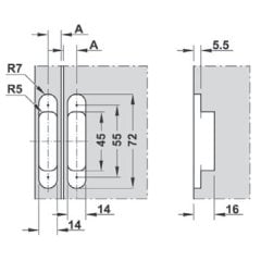 Hafele Arch Gizli Menteşe Ayarlı Siyah 14X72Mm