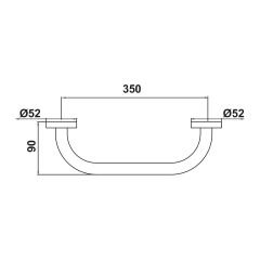 Hafele Düz Tutamak Clap 350mm Mat Siyah