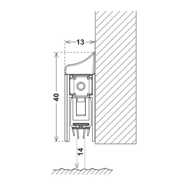 Hafele Kapı Altı Giyotin Zone Surface 1030mm Yüzeye Monte