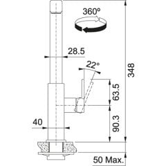 Franke Spiralli Armatür Mythos Doccia Steel Black