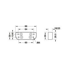 Hafele Meta Mesafe Plakası 25-35Mm