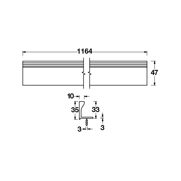 Hafele Profil Kulp Loop 1164mm Parlak Krom