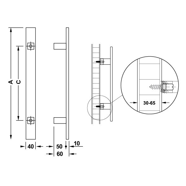 Hafele çekme Kol Cosimo 1200mm Parlak Krom