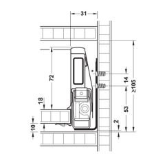 Hafele M. Box P Vis İç Çek. Ön Paneli 1200mm, Gri Renk