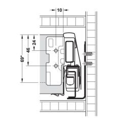 Hafele M. Box P Vis Y.İç Çek. Ön Paneli 900mm, Gri Renk