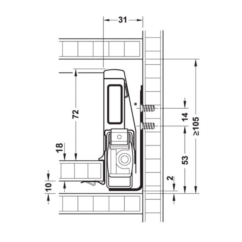 Hafele M. Box P Vis Y.i̇ç çek. ön Paneli 1200mm, Gri Renk