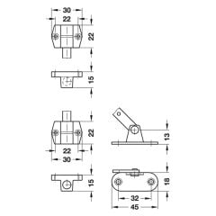 Hafele Star-Stop Düşer Kapak Makası Sağ 241Mm