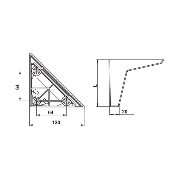 Hafele Mobilya Ayağı Volo 180mm Mat Krom Renk