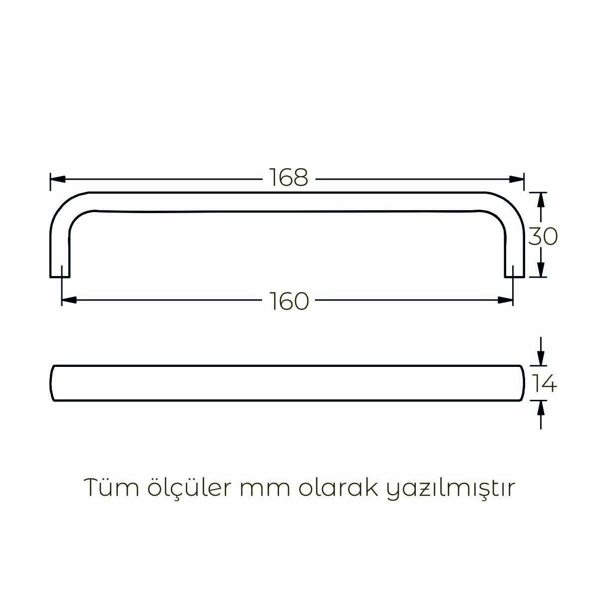 Hafele Mobilya Kulpu Umberto3 160mm Paslanmaz çelik