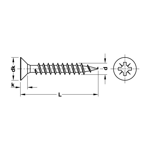 Hafele Hospa Havşa Başlı Vida 4,0x20mm (1000 Adet), Parlak Pirinç