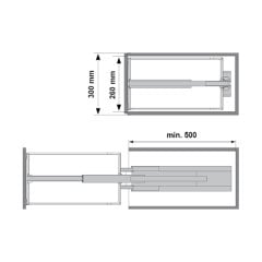 Hafele Dispensa 90 A.Classic Set 300mm, Gümüş Renk