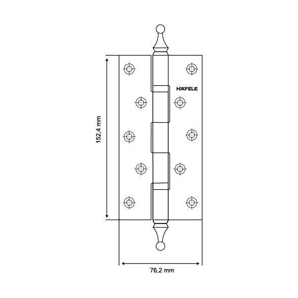 Hafele Yaprak Menteşe Krom Parlak 152x76x3mm