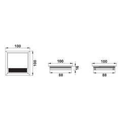 Hafele Kablo Kanalı Exit Kare 100x100mm Antrasit Renk