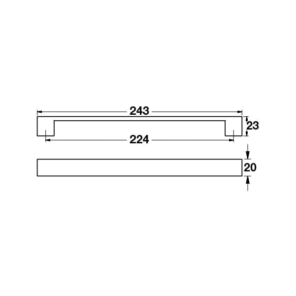 Hafele Mobilya Kulpu Hannah 224mm Mat Siyah