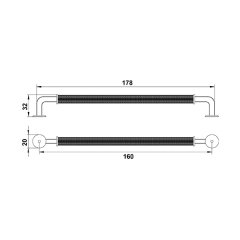 Hafele Mobilya Kulpu Aron 160mm Mat Siyah