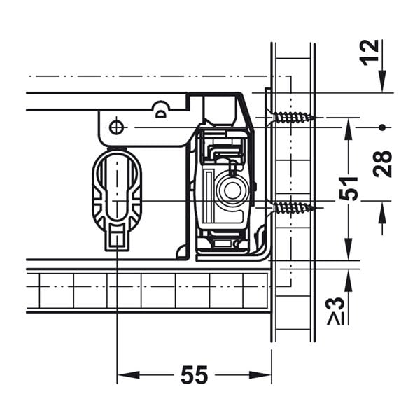 Hafele Matrix Box P35 Ray Yvş. 450mm