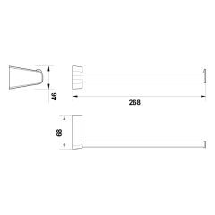 Hafele Kağıt Havluluk Norm Duvara Monte 450mm Parlak Krom Renk